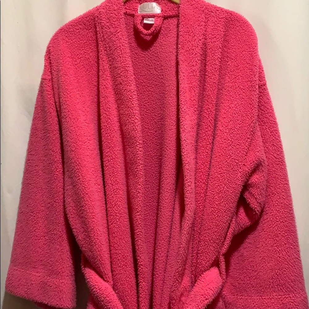 ULTA PLUSH HOT PINK ROBE L/XL POLY W/BELT POCKETS